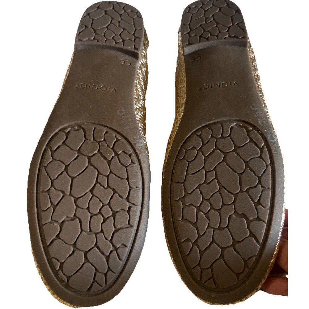 Vionic Gold Woven Ballet Flats - Picture 13 of 15